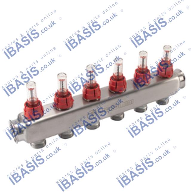 R553MS 1 X 3/4E /3 STAINLESS STEEL SUPPLY MANIFOLD WITH FLOW METERS ...