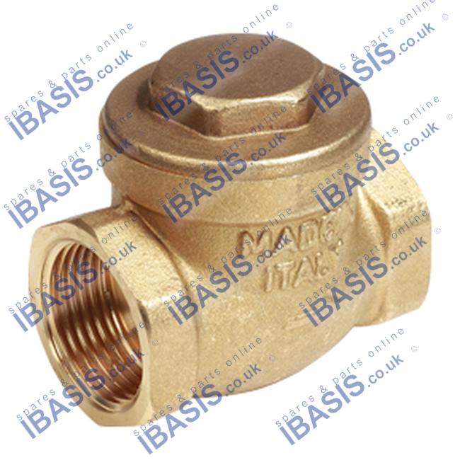 N6 1 CLAPPER CHECK VALVE, METAL SEAT, BRASS FINISH - Hanicks