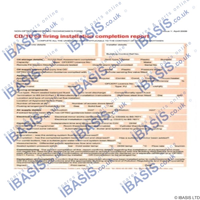 OIL CD/10 INSTALLATION REPORT PAD - Hanicks